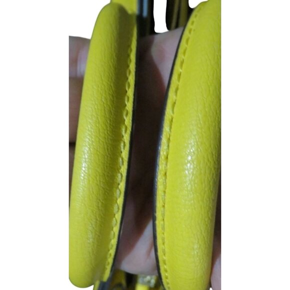 Michael Kors Sylvie Sunflower Yellow Structured leather Studded Tote Satchel - Picture 12 of 15